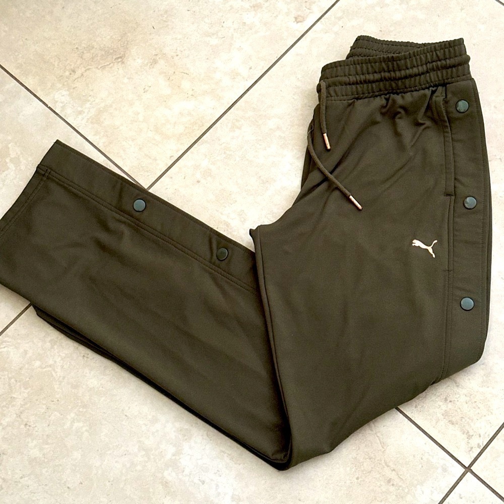 VtG Puma Low Rise Archival Puma women's explosive tear away pants OLIVE GREEN - Picture 11 of 11